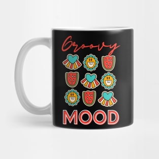 Black Colorful Cute Funky Sticker Groovy Mood Mug